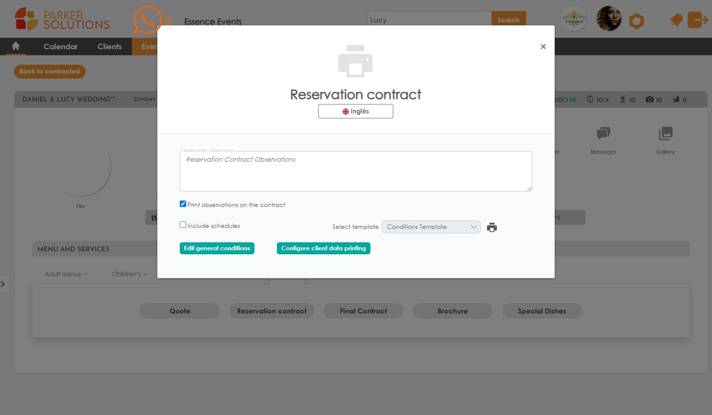 Reservation and Final Contract Generator in Parker Solutions' CRM Advance